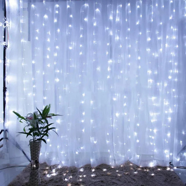 LED Гірлянда-Штора для Різдвяного Декору (8 Режимів)