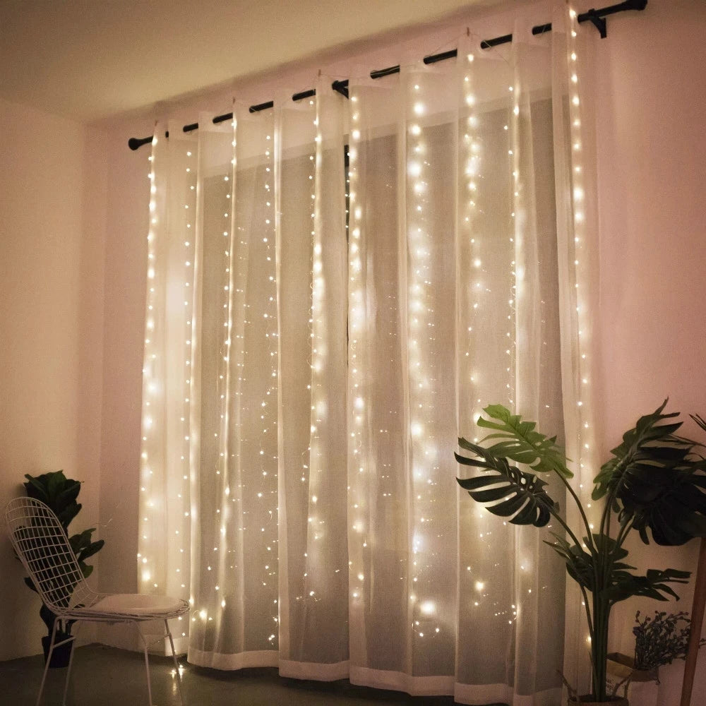 LED Гірлянда-Штора для Різдвяного Декору (8 Режимів)