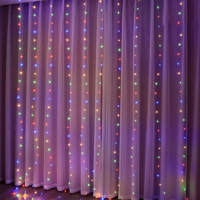 LED Гірлянда-Штора для Різдвяного Декору (8 Режимів)