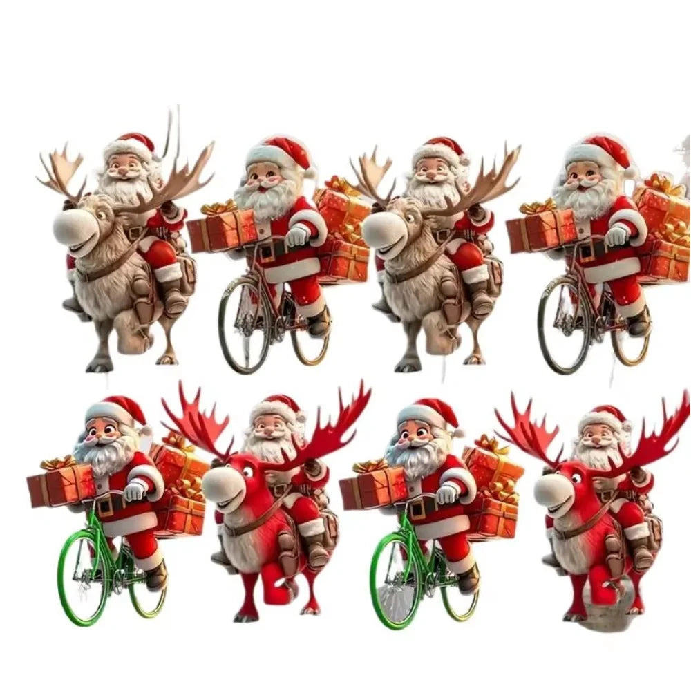 Дерев'яні Підвіски: Санта на Кулі/Олень (Набір 8/12/24 шт.)