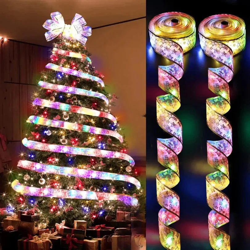 LED Гірлянда-Стрічка для Різдвяного Декору (DIY Банти)
