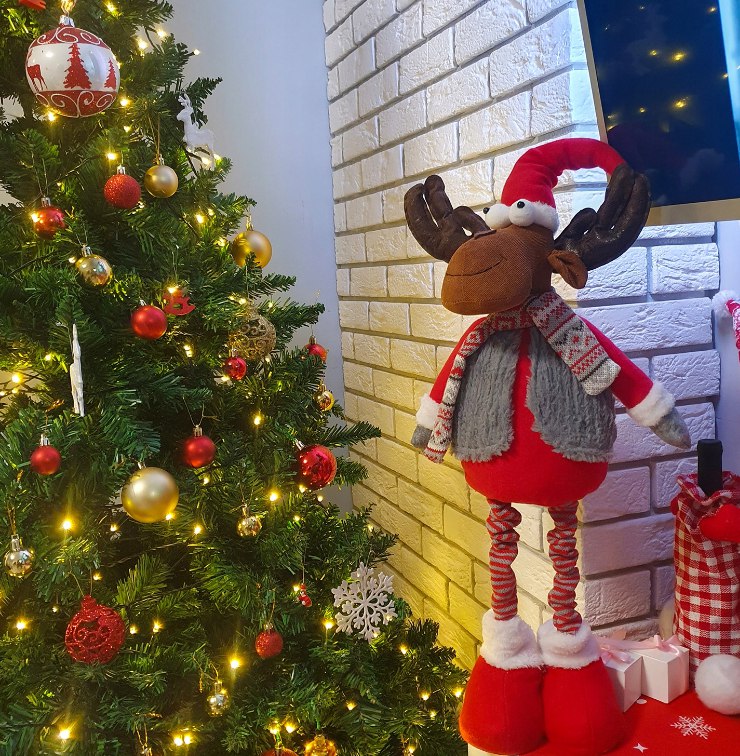 Різдвяний декоративний олень із телескопічними ніжками Ruhhy 88 см